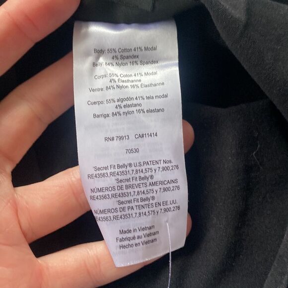 Maternity Leggings Black Size Medium full length belly panel - Picture 9 of 10